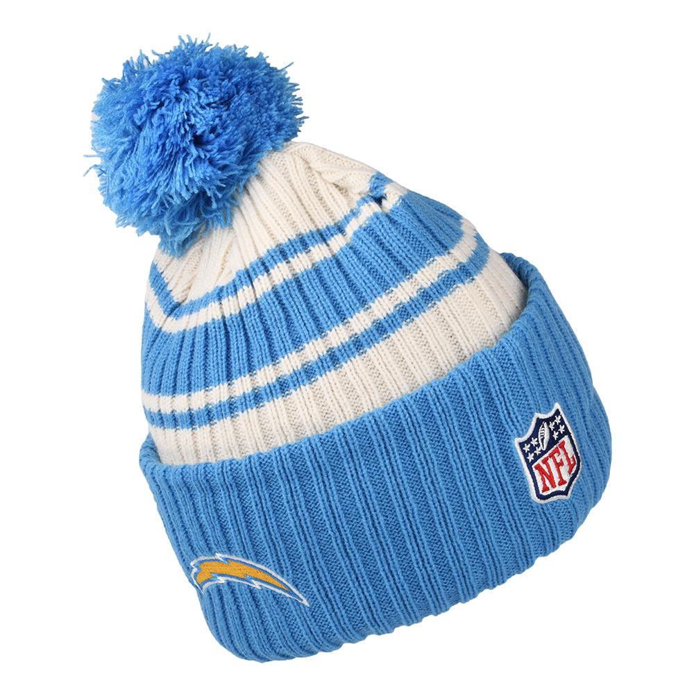 Gorro con pompón NFL Sideline Sport Knit Los Angeles Chargers de New Era - Azul-Blanco