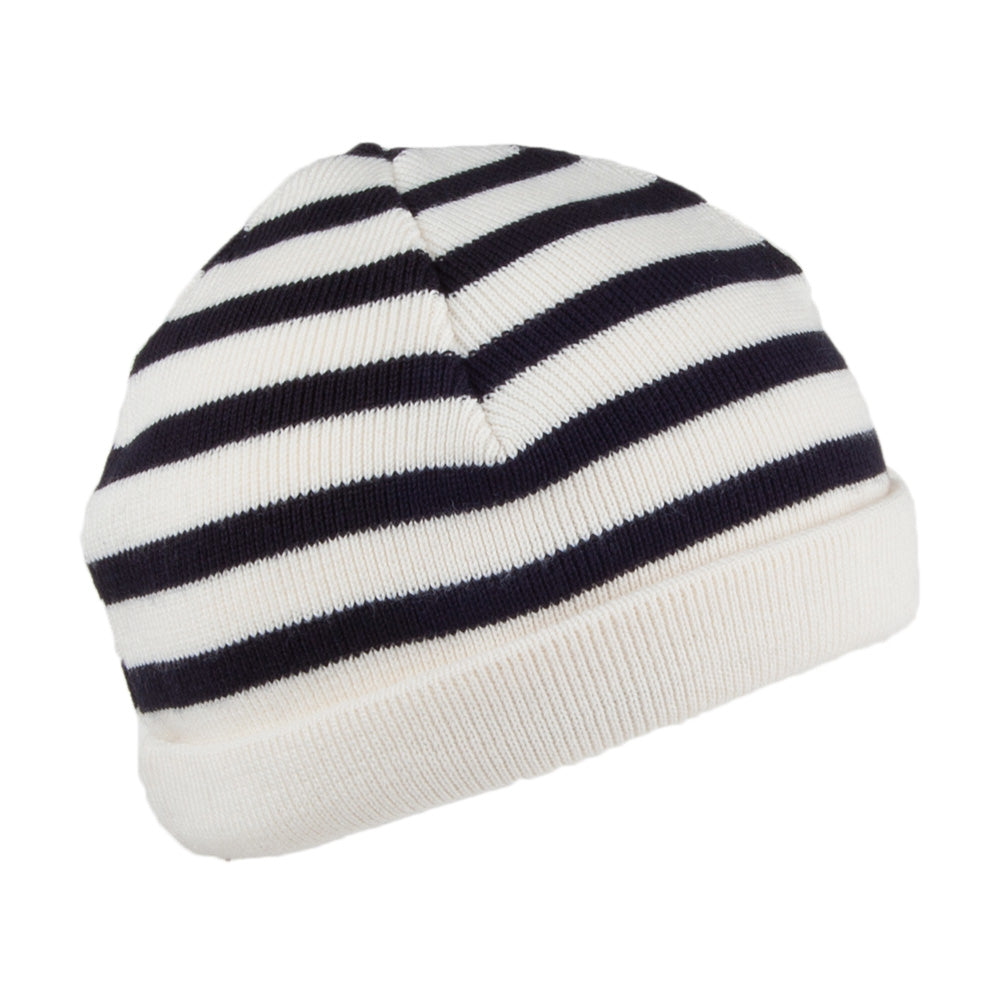 Gorro Beanie niños Lannion a rayas de Armor Lux - Natural-Azul Marino