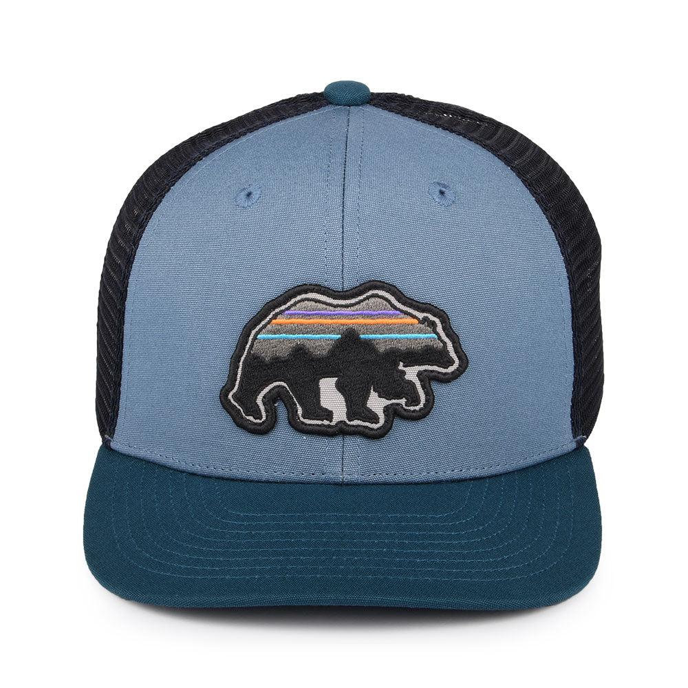 Gorra Trucker niños Back for Good Bear de algodón orgánico de Patagonia - Azul