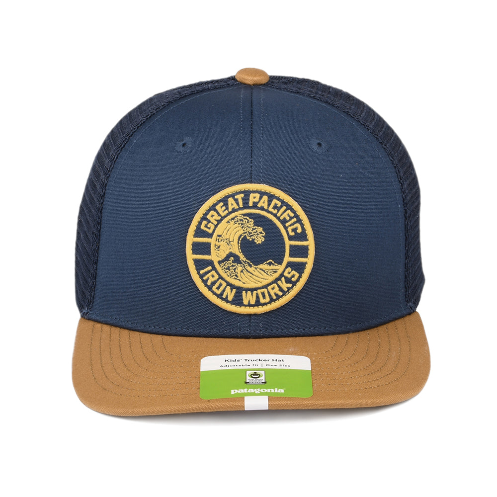 Gorra Trucker niños GPIW Crest de algodón orgánico de Patagonia - Piedra-Camel