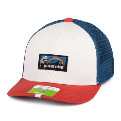 Gorra Trucker niños Patalokahi Label de algodón orgánico de Patagonia - Blanco-Rojo-Azul