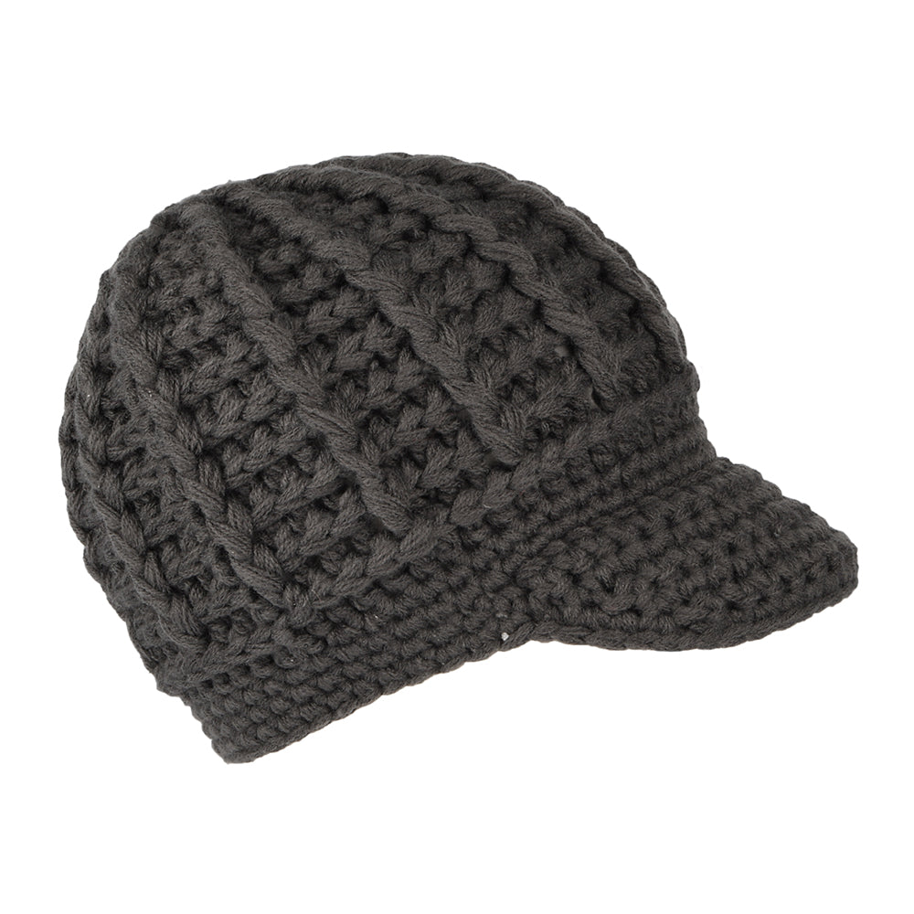 Gorro Beanie con visera Letizia Crochet de Scala - Gris