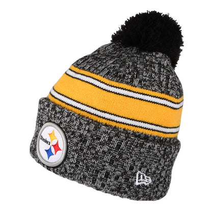 Gorro con pompón NFL Sideline Sport Knit Pittsburgh Steelers de New Era - Negro-Amarillo