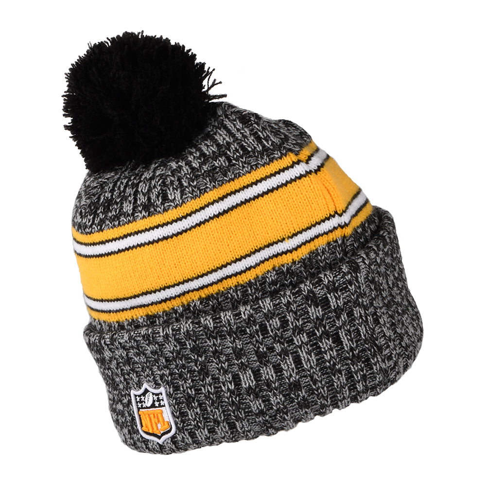 Gorro con pompón NFL Sideline Sport Knit Pittsburgh Steelers de New Era - Negro-Amarillo