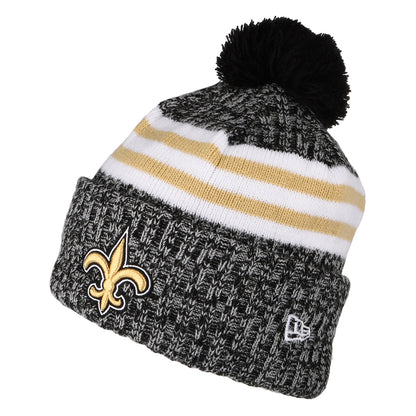 Gorro con pompón NFL Sideline Sport Knit New Orleans Saints de New Era - Negro-Dorado