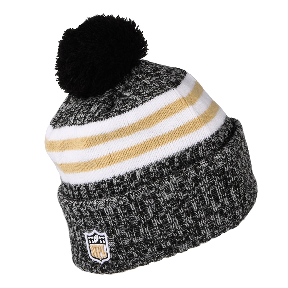 Gorro con pompón NFL Sideline Sport Knit New Orleans Saints de New Era - Negro-Dorado