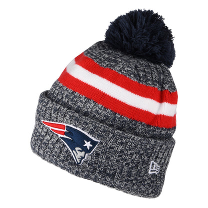 Gorro con pompón NFL Sideline Sport Knit New England Patriots de New Era - Azul-Rojo