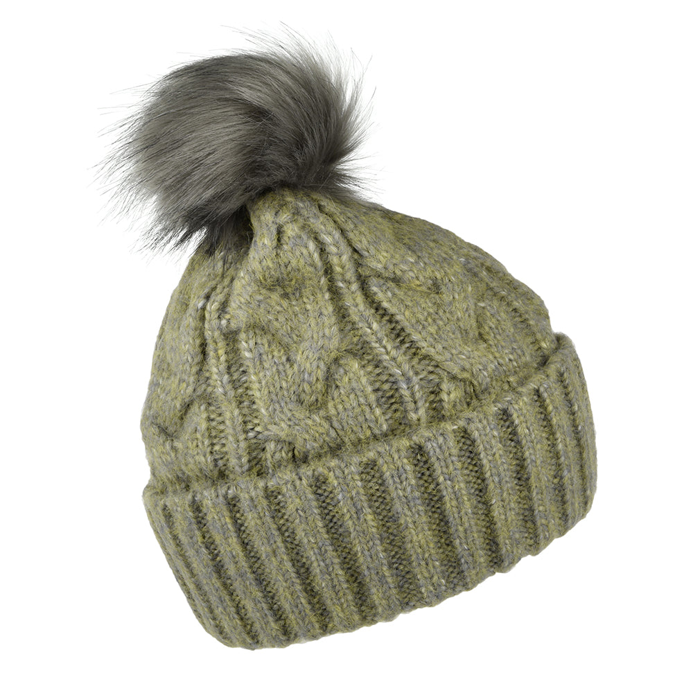 Gorro con pompón Amelia de piel sintética de Failsworth - Salvia