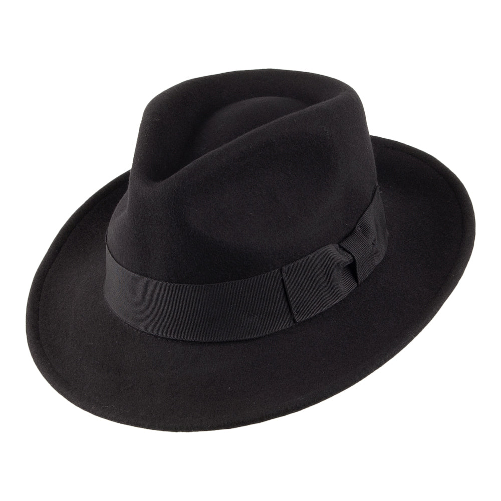 Sombrero Fedora flexible Copa-C de Jaxon & James Negro al por mayor