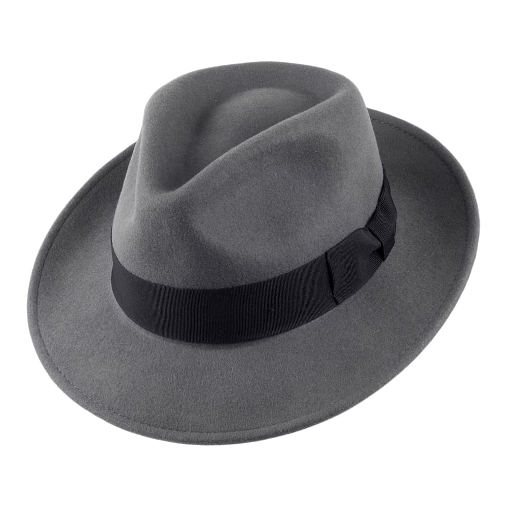 Sombrero Fedora flexible Copa-C de Jaxon & James Gris al por mayor