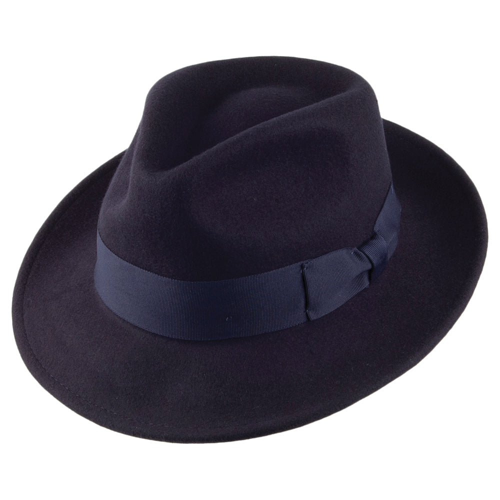 Sombrero Fedora flexible Copa-C de Jaxon & James Azul marino al por mayor