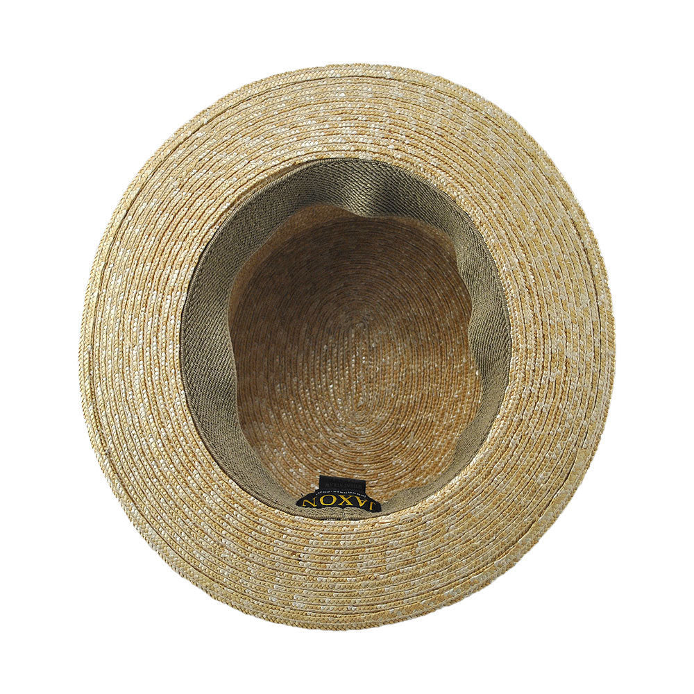 Sombrero canotier de paja de Jaxon & James Cinta decorativa negra al por mayor