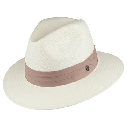 Sombrero Fedora de paja Toyo Safari de Jaxon & James Banda Kaki al por mayor