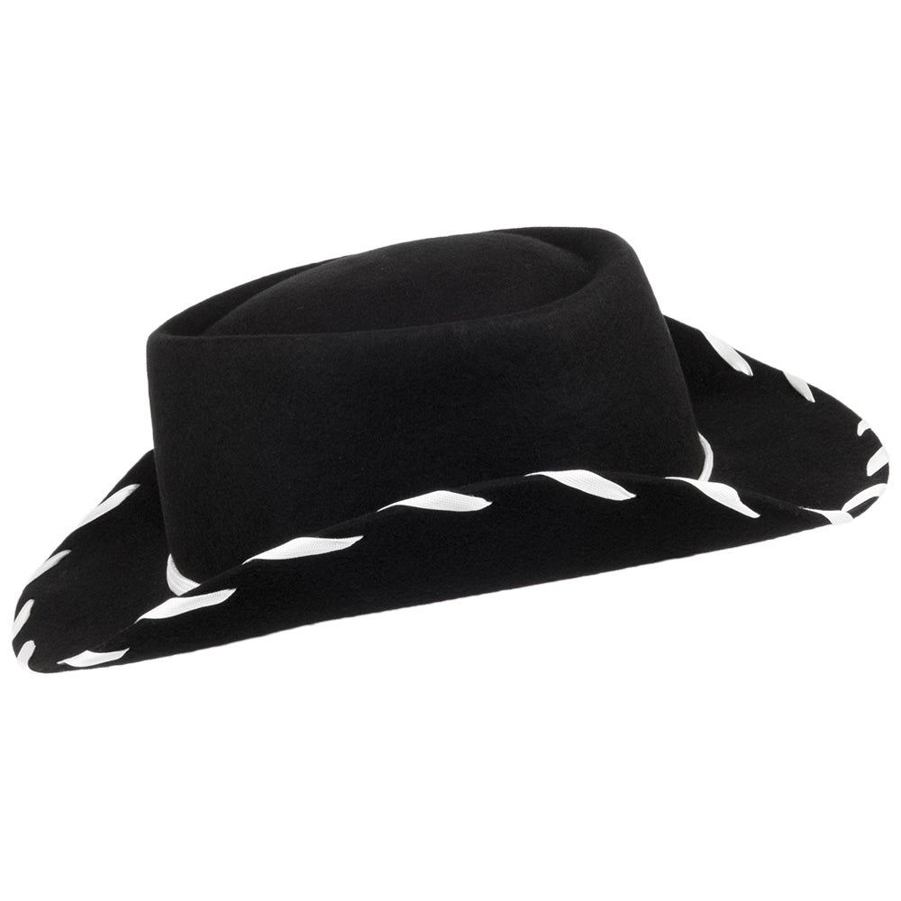 Sombrero Cowboy infantil de Jaxon & James Negro-Blanco al por mayor