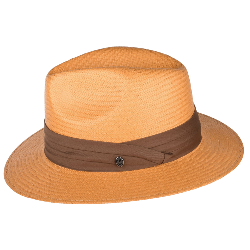 Safari Fedora de toyo con cinta decorativa Marrón de Jaxon & James Beige Arena al por mayor